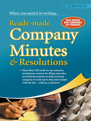 cover image of Ready-Made Company Minutes & Resolutions